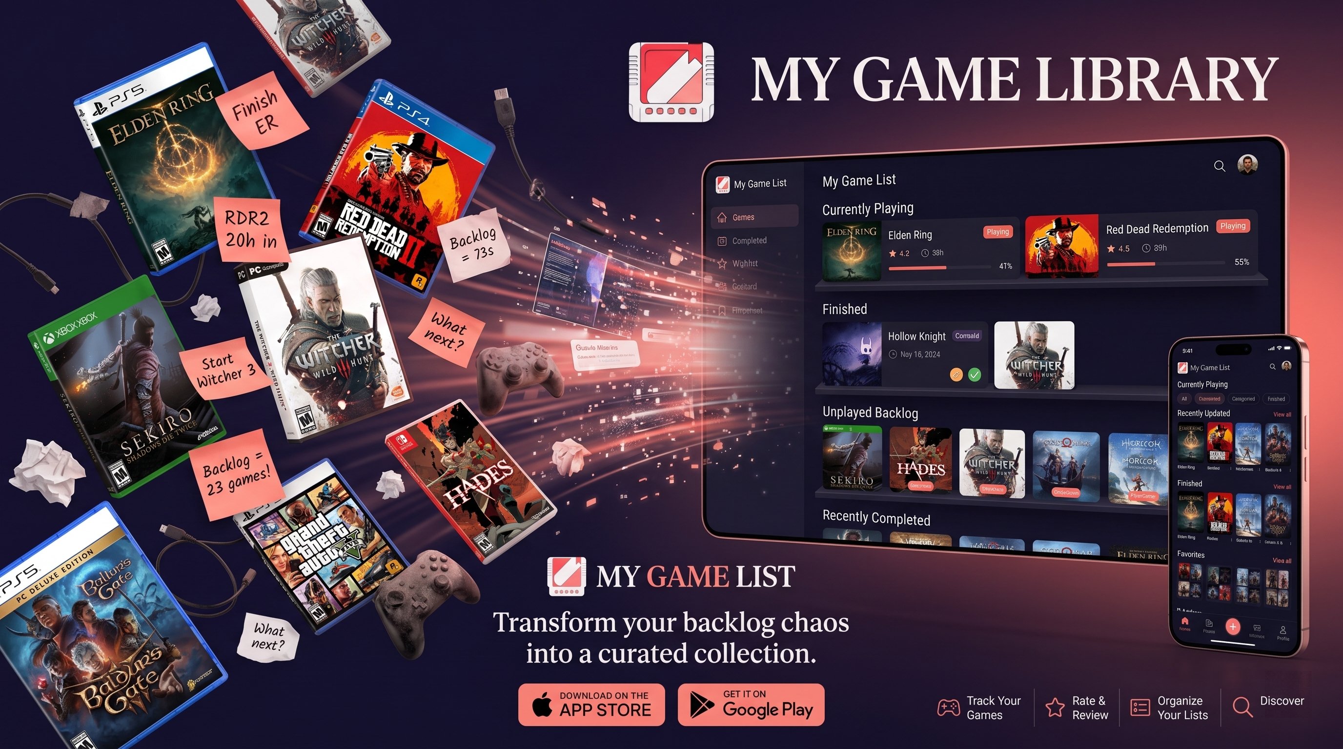 My Game List transforming a messy backlog into an organized game library